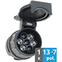 Los mejores  - valonic Adaptador Enchufe Remolque | 13 a 7 | Accesorios para Caravana- Coche- camión- Porta bicis | 13 Pines a 7 Pines